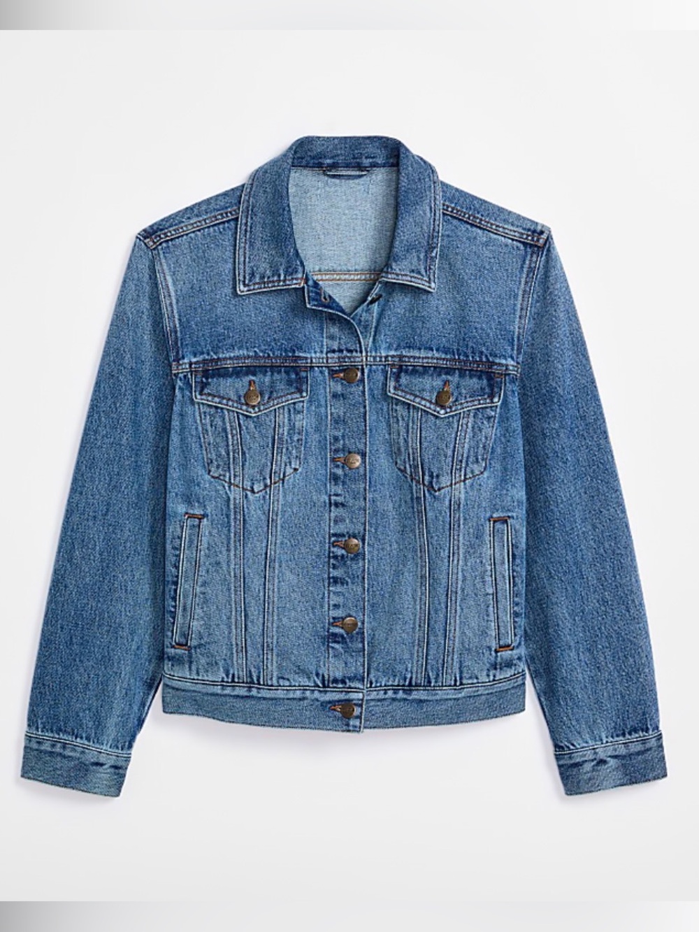 LOFT Rivete Denim Trucker Jacket in Vintage Mid Wash